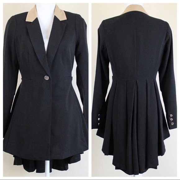 long ruffle back blazer